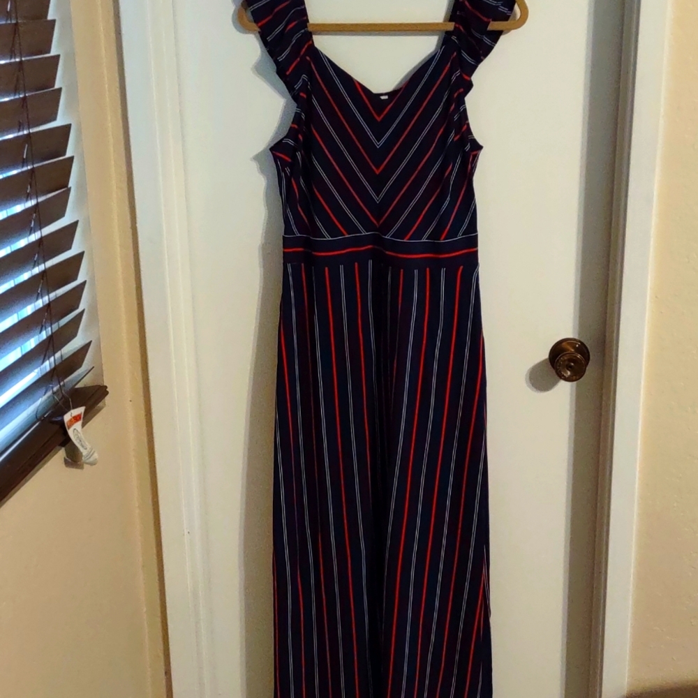Monteau large navy long maxi dress
